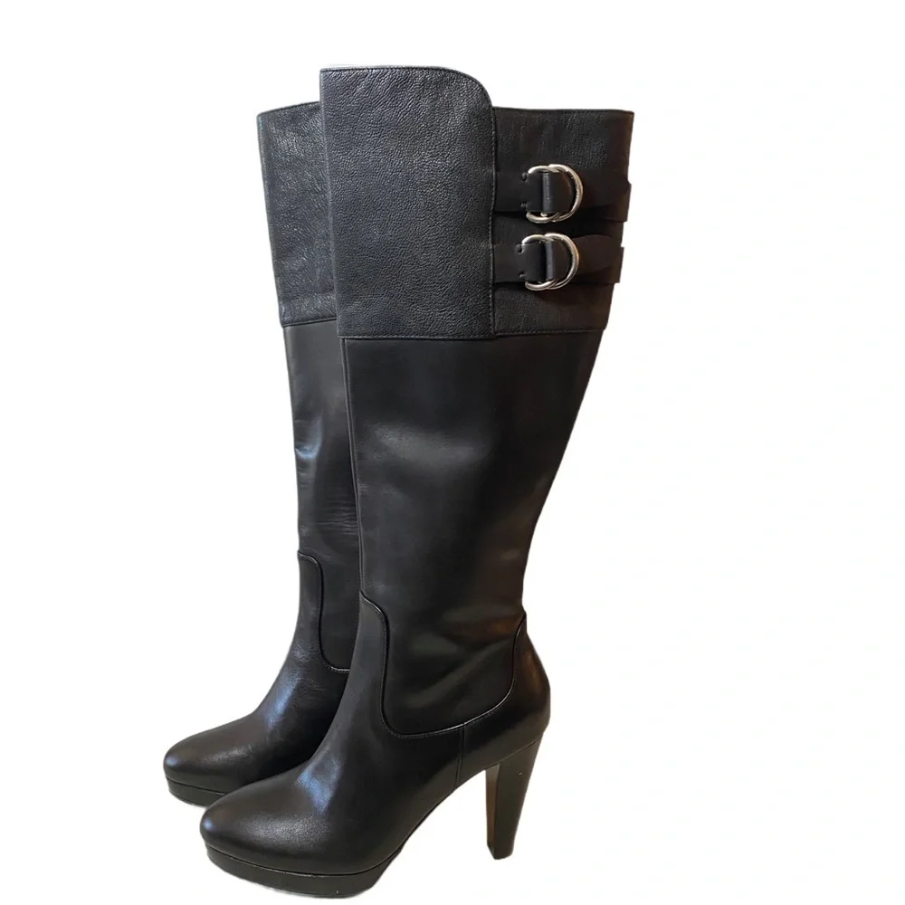 Cole Haan Tall Boots With Nike Air Soles 4” Heel Size 6 1/2 B NIB